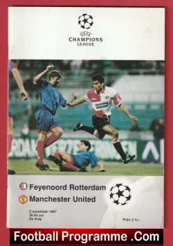 Feyenoord v Manchester United 1997 - Dutch Rotterdam Man Utd - football programme