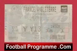 France v England 2000 – Football Ticket