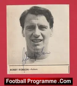Fulham Bobby Robson Autograph Signed Picture 1950s - football memorabilia