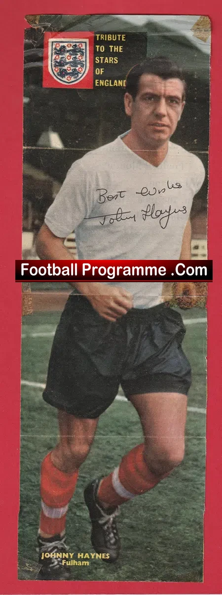 Fulham Johnny Haynes Autograph Signed Picture 1960s