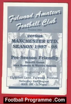 Fulwood v Manchester United 1997 – Friendly Match