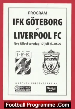 IFK Gothenburg v Liverpool 1997 - Friendly Match Sweden - football programme