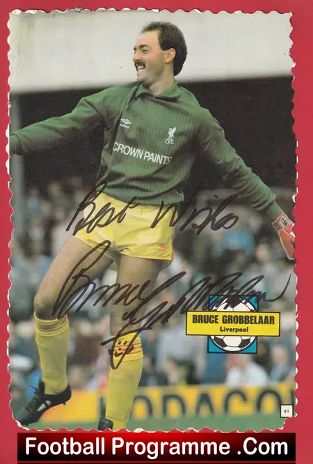 Liverpool Bruce Grobbelaar Autograph Signed Picture 1980s