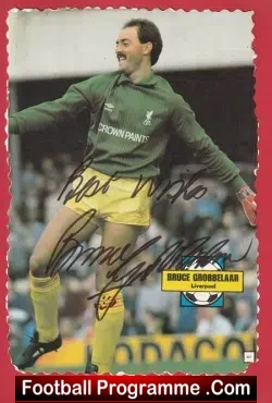Liverpool Bruce Grobbelaar Autograph Signed Picture 1980s - football memorabilia