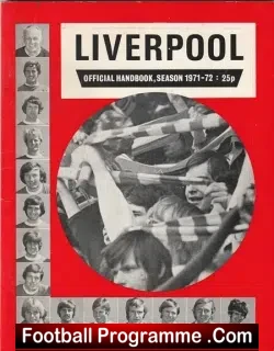 Liverpool Football Club Official Handbook 1971 - 1972 - football memorabilia