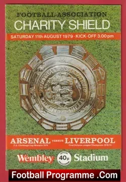 Liverpool v Arsenal 1979 - Charity Shield at Wembley - football programme
