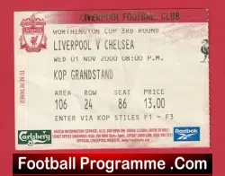 Liverpool v Chelsea 2000 – Football Match Ticket