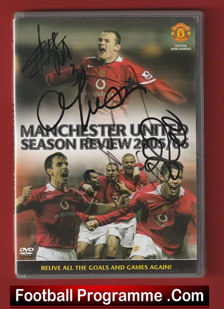 Manchester United Football Club DVD Multi Signed 2006 Ferguson Rooney +