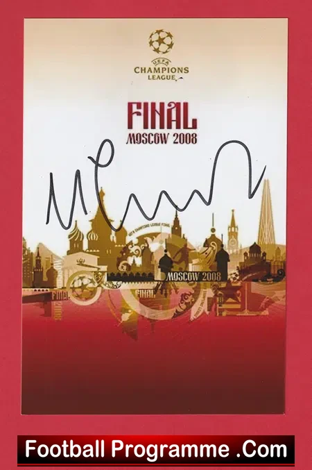 Manchester United Michael Carrick Signed Cup 2008 Final Card