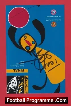 Manchester United Teddy Sheringham Signed Cup 1999 Final Card - football programme