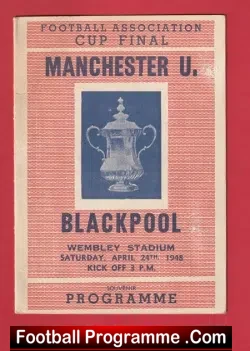 Manchester United v Blackpool 1948 - FA Cup Final Pirate Issue 2 - football programme
