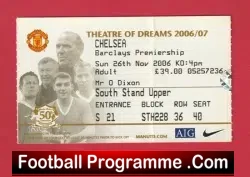 Manchester United v Chelsea 2006 - Match Ticket Man Utd - football memorabilia