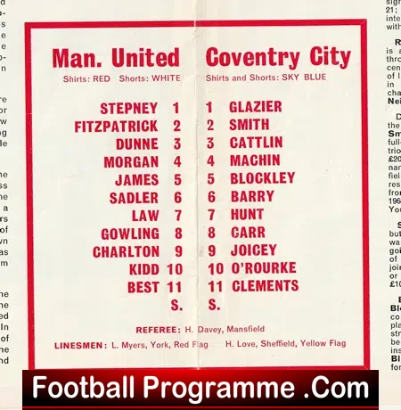 Manchester United v Coventry City 1971 - Special Edition