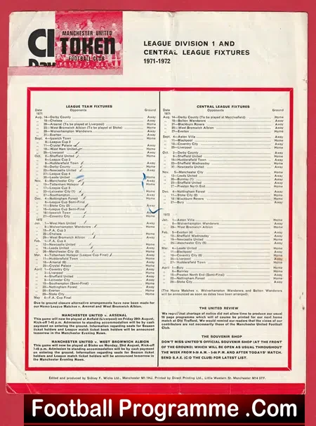 Manchester United v Coventry City 1971 - Special Edition