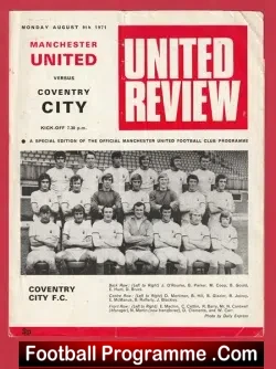 Manchester United v Coventry City 1971 - Special Edition - football programme