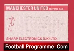 Manchester United v Hull City 1987 - Football Ticket - football memorabilia