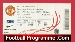 Manchester United v Portsmouth 2008 - Match Ticket - football memorabilia