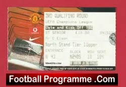 Manchester United v Unknown - Football Match Ticket ? - football memorabilia