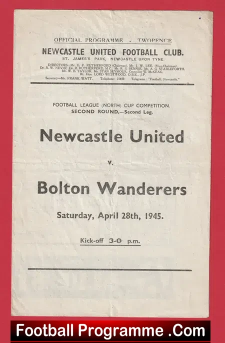 Newcastle United v Bolton Wanderers 1945 – 1940s