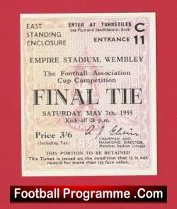 Newcastle United v Manchester City 1955 – FA Cup Final Ticket Re