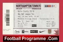 Northampton Town v Notts County 2018 – Football Match Ticket