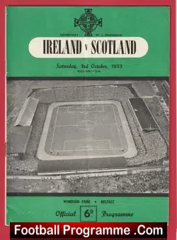 Northern Ireland v Scotland 1953 - 1950s Programmes - football programme