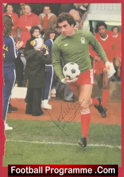 Nottingham Forest Peter Shilton Autograph Signed Picture 1980s - football memorabilia