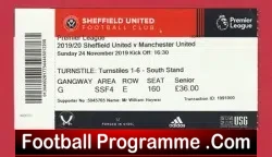 Sheffield United v Manchester United 2019 – Football Ticket