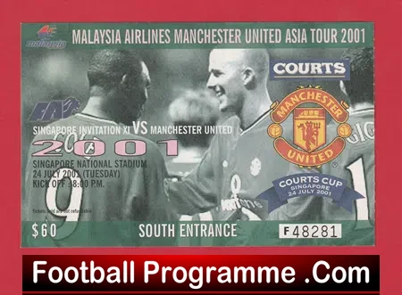 Singapore XI v Manchester United 2001 – Football Ticket PLUS