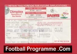 Southampton v Manchester United 1994 – Football Ticket