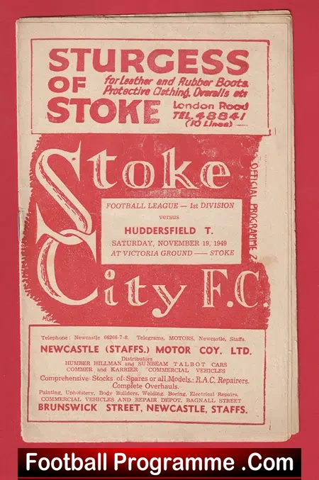 Stoke City v Huddersfield Town 1949 – 1940’s