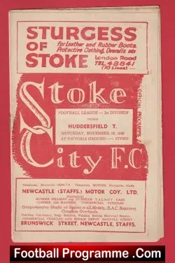 Stoke City v Huddersfield Town 1949 – 1940’s