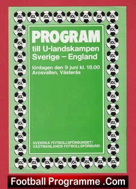 Sweden v England 1980s – Under 21