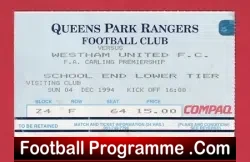 West Bromwich Albion v Barnsley 1994 – Football Match Ticket