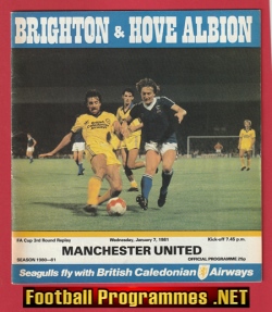 Brighton Hove Albion v Manchester United 1981 – SIGNED
