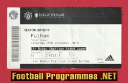 Manchester United v Fulham 2018 - Football Ticket