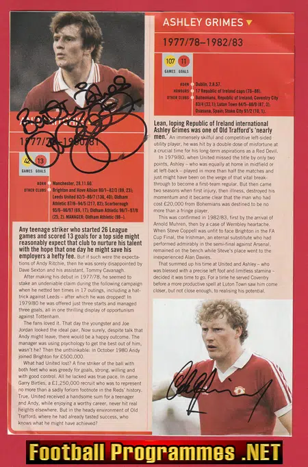 Manchester United Andy Ritchie Autograph – Man Utd + Grimes