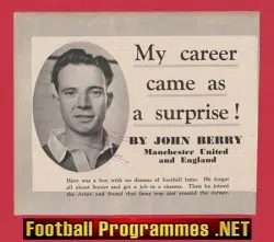 Manchester United Johnny Berry Autograph - Man Utd Busby Babes
