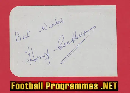 Manchester United Henry Cockburn Autograph Captain 1940’s