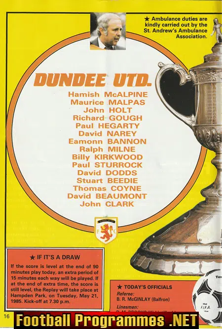 Dundee United v Glasgow Celtic 1985 - 100th Scottish Cup Final