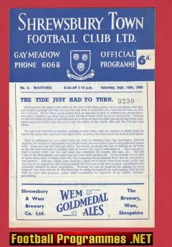 Shrewsbury Town v Watford 1960