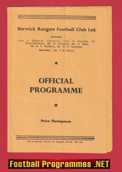 Berwick Rangers v Cowdenbeath 1957 – 1950s