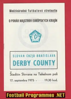 Slovan Bratislava v Derby County 1975 - 1970s