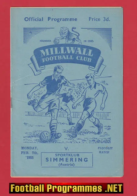 Millwall v Simmering 1955 – 1950s Austria Team