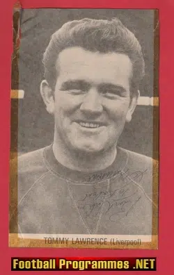 Liverpool Tommy Lawrence 1960s - Autographed SIGNED