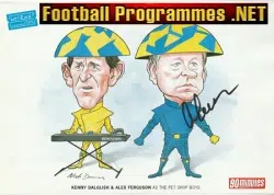 Manchester United Alex Ferguson SIGNED Picture Daglish Cartoon