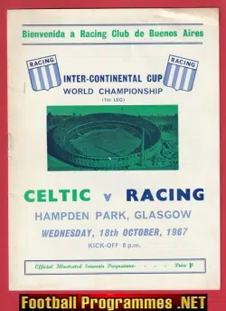 Glasgow Celtic v Racing Club Buenos Aires 1967 - World Champion