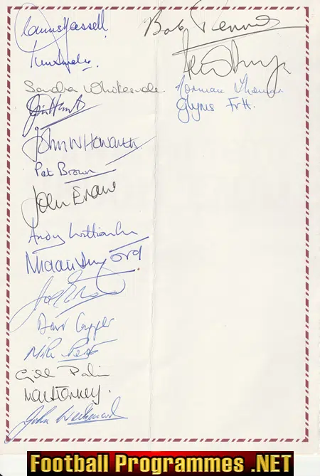 Football League Secretaries Dinner Multi SIGNED Menu - WBA 1991