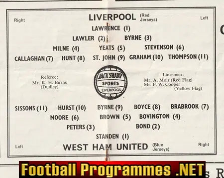 Liverpool v West Ham United 1964 - 1960s