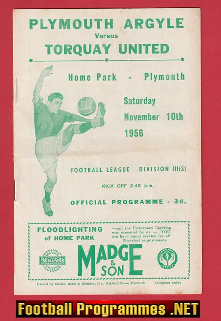 Plymouth Argyle v Torquay United 1956 - 1950s